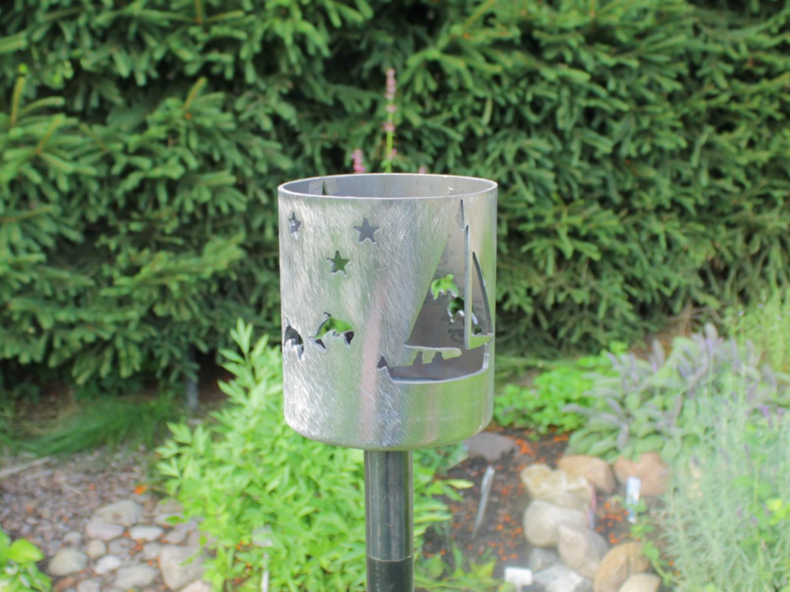 Bild Gartenfackel Motiv Segelboot