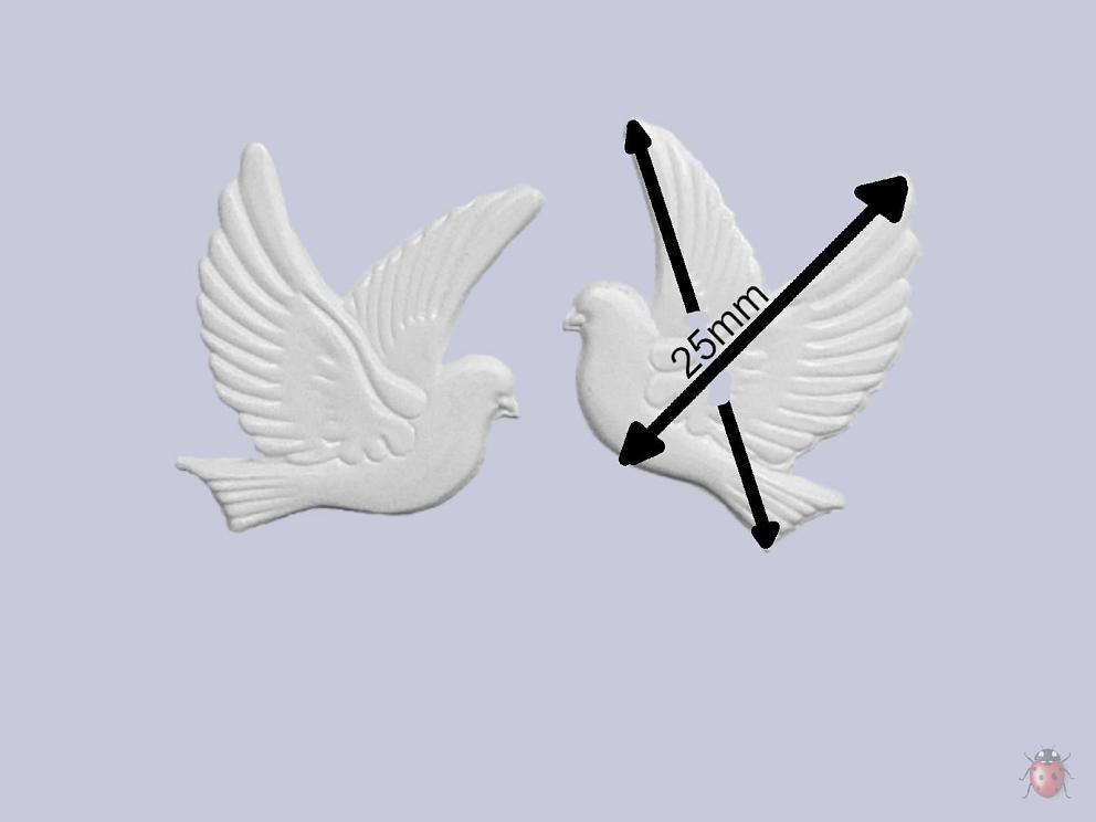 Bild Wachsdekor Taubenpaar 25 x 25 mm