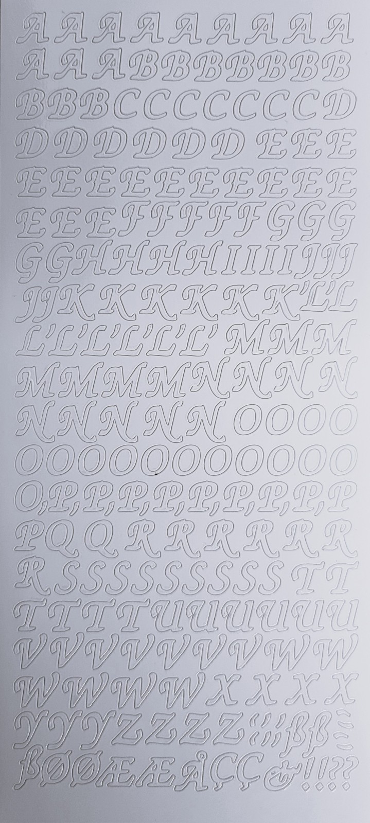 Bild Sticker Großbuchstaben weiß