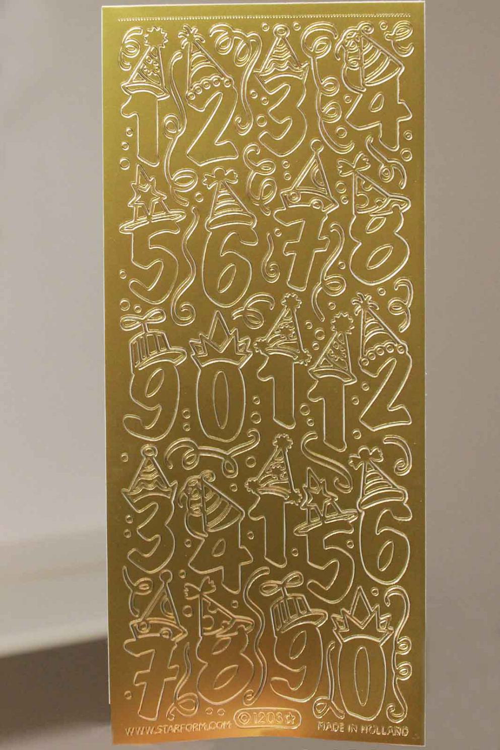 Bild Sticker Partyzahlen Starform 1203 gold