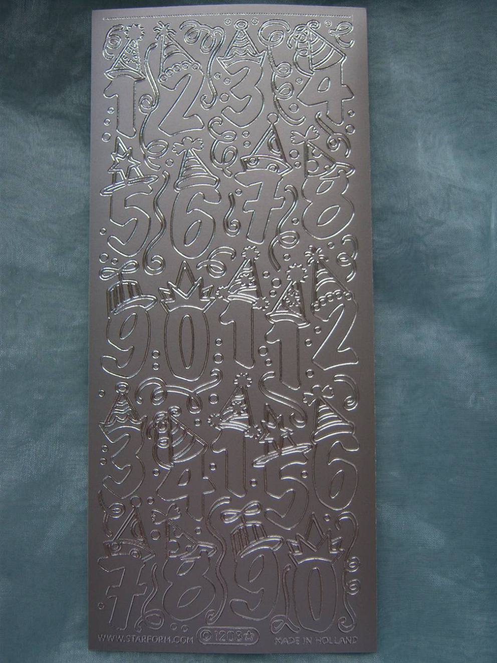 Bild Sticker Partyzahlen Starform 1203 silber