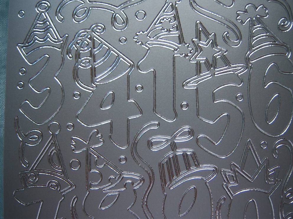 Bild Sticker Partyzahlen Starform 1203 silber