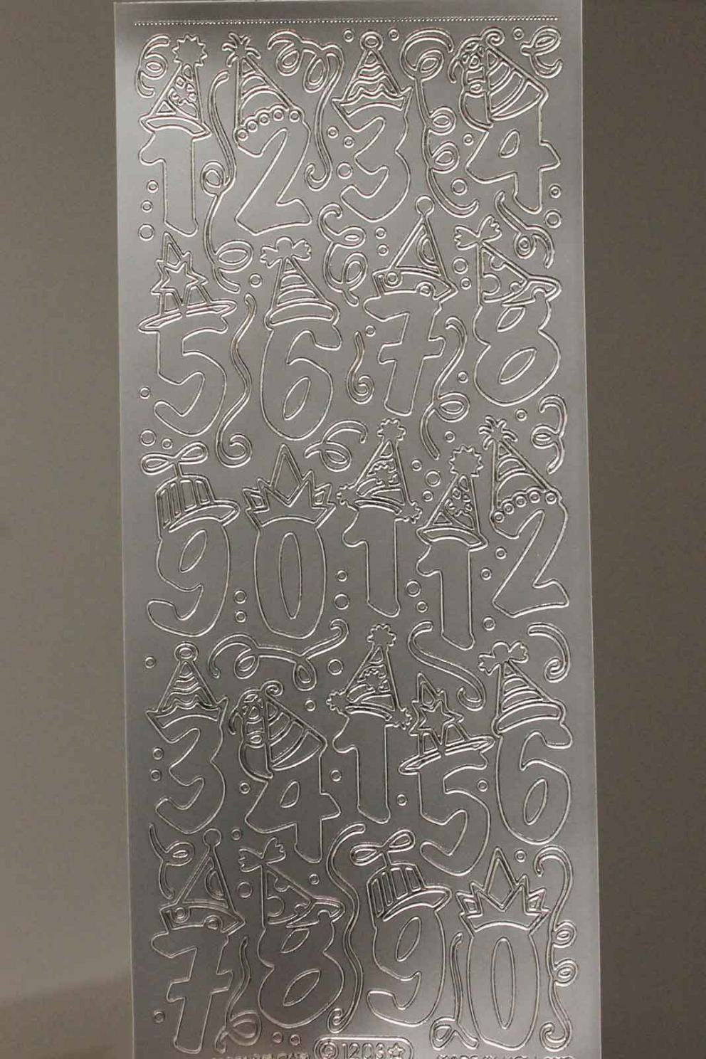 Bild Sticker Partyzahlen Starform 1203 silber