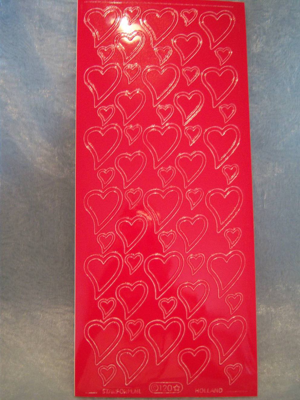 Bild Aufkleber Herzen mit Rand Starform 0120 rot 