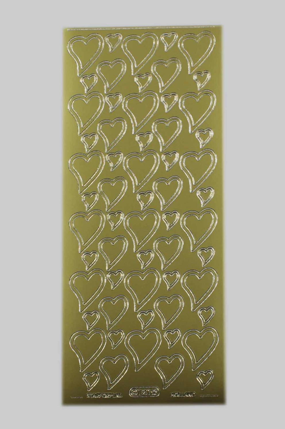 Bild Aufkleber Herzen mit Rand Starform 0120 gold 