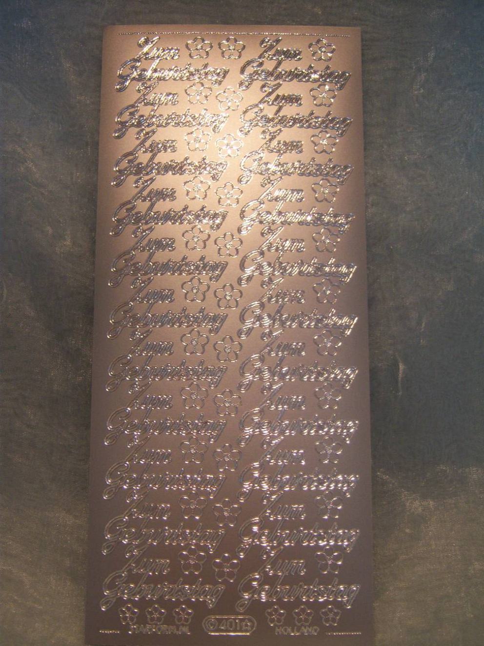 Bild Sticker Zum Geburtstag Starform 401 silber 