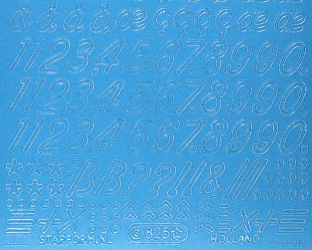 Bild Sticker Kleinbuchstaben Starform 825 hellblau 
