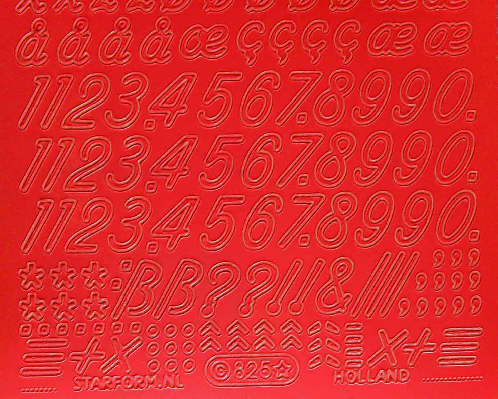 Bild Sticker Kleinbuchstaben Starform 825 rot 