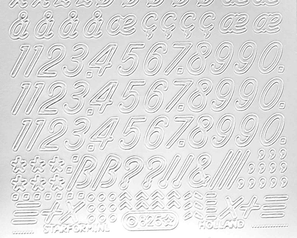 Bild Sticker Kleinbuchstaben Starform 825 weiß 