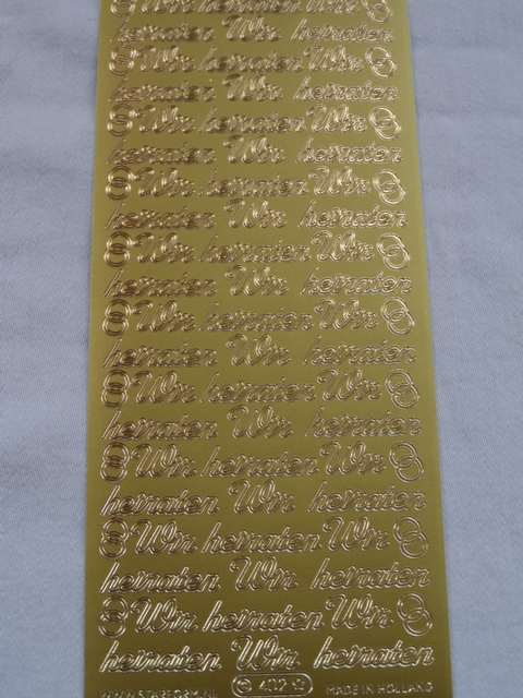Bild Sticker Wir heiraten gold Starform 402