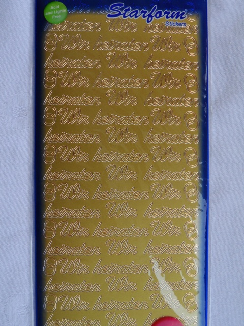 Bild Sticker Wir heiraten gold Starform 402