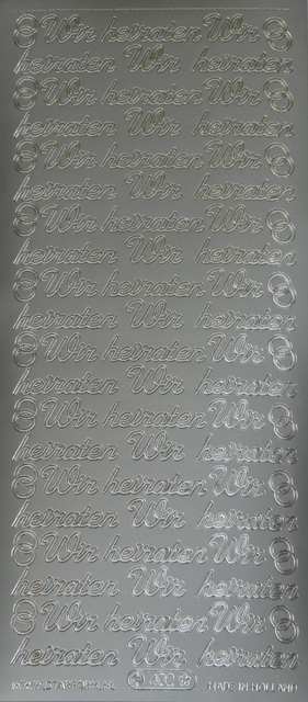 Bild Sticker Wir heiraten silber Starform 402