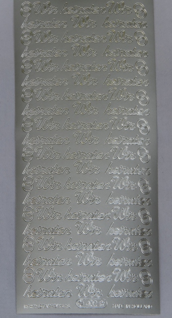 Bild Sticker Wir heiraten silber Starform 402