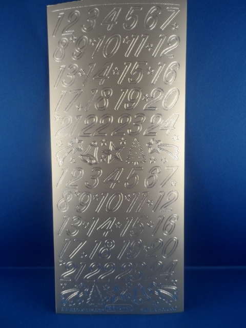 Bild Sticker 1-24 Weihnachten silber Starform 8525