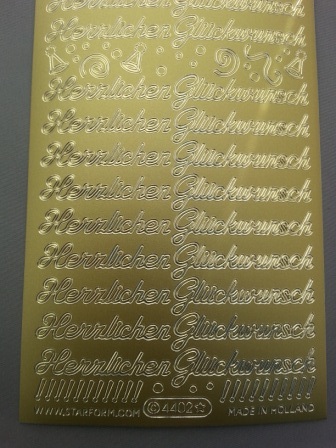 Bild Sticker Herzlichen Glückwunsch gold Starform 4402 