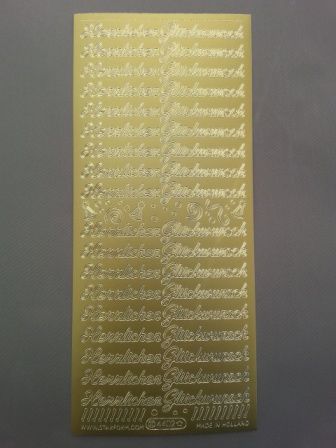 Bild Sticker Herzlichen Glückwunsch gold Starform 4402 