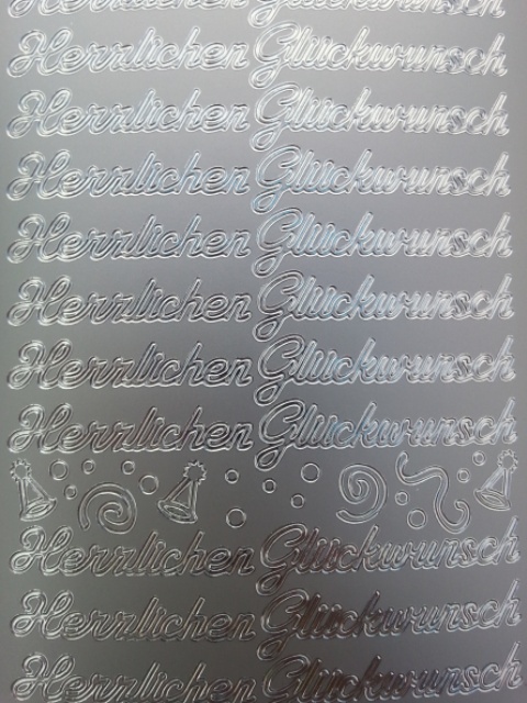Bild Sticker Herzlichen Glückwunsch silber Starform 4402