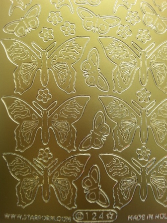 Bild Sticker Schmetterlinge gold Starform 0124