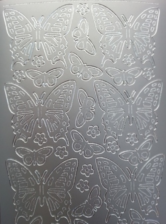 Bild Sticker Schmetterlinge silber Starform 0124