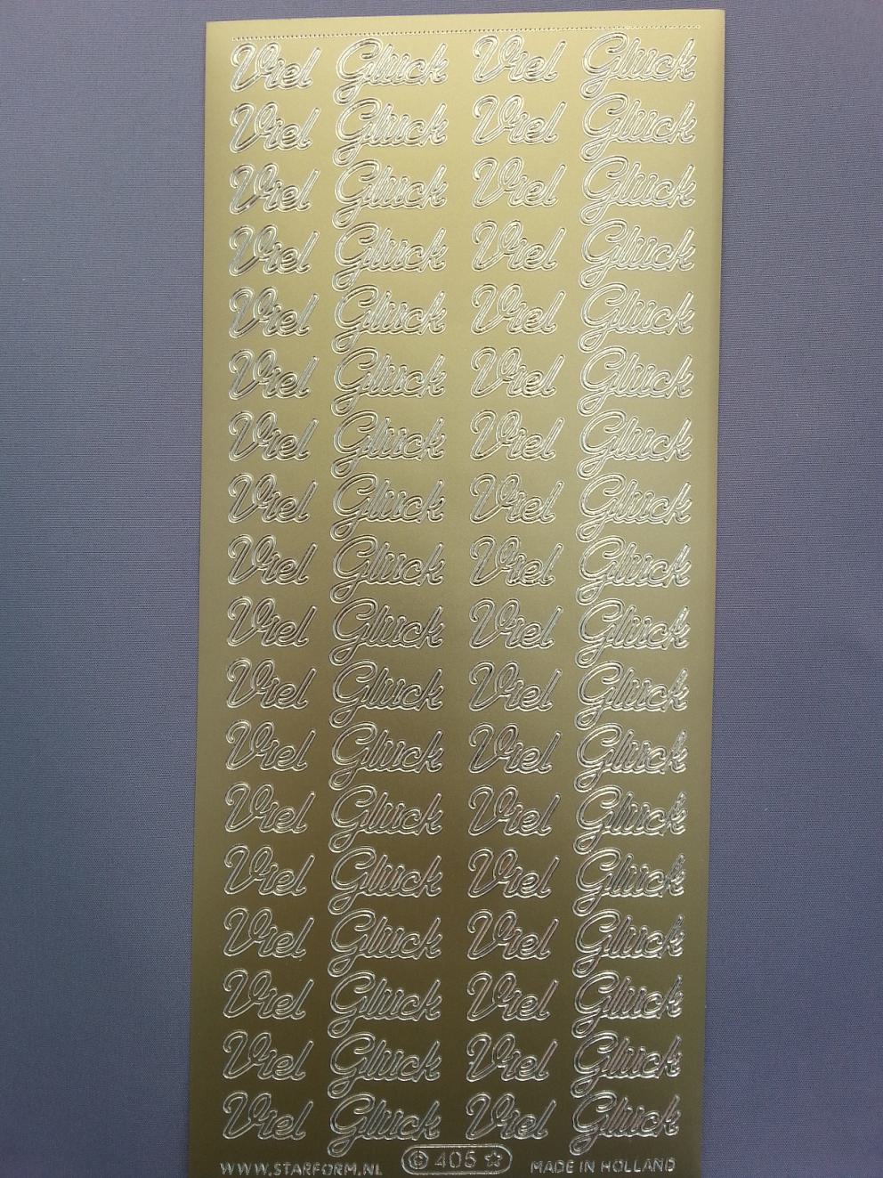 Bild Sticker Viel Glück gold Starform 405
