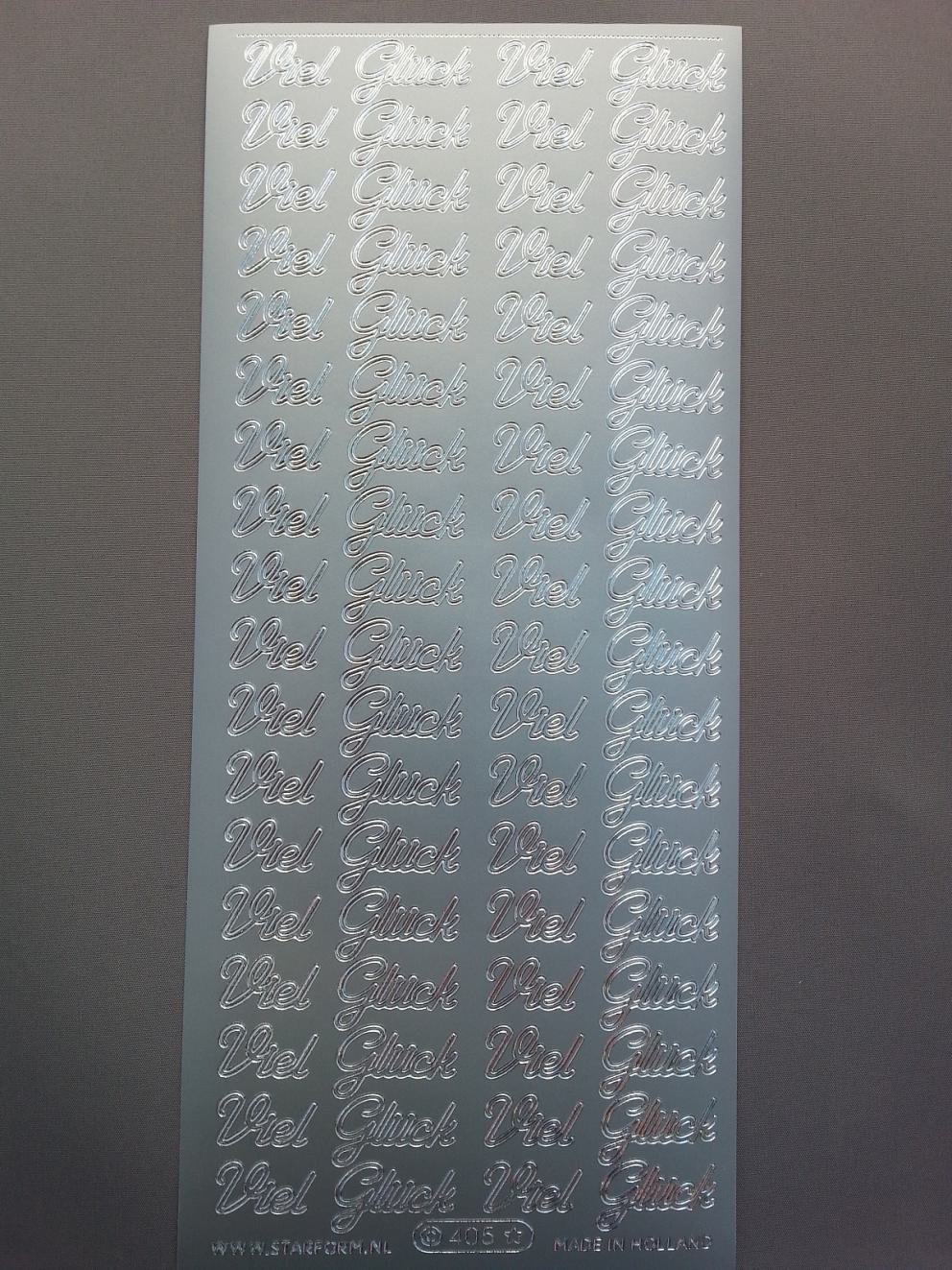 Bild Sticker Viel Glück silber Starform 405