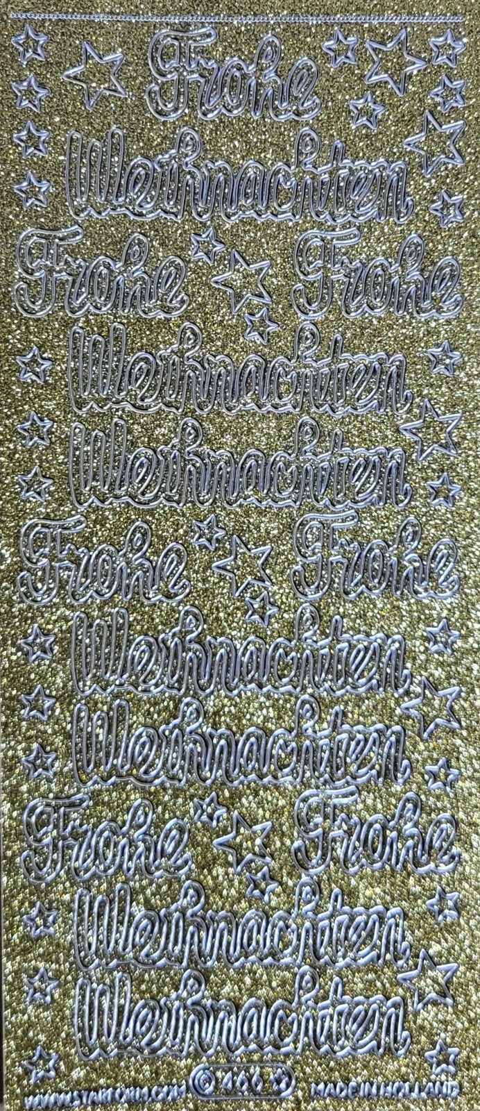Bild Sticker Frohe Weihnachten gold glitzernd Starform 466