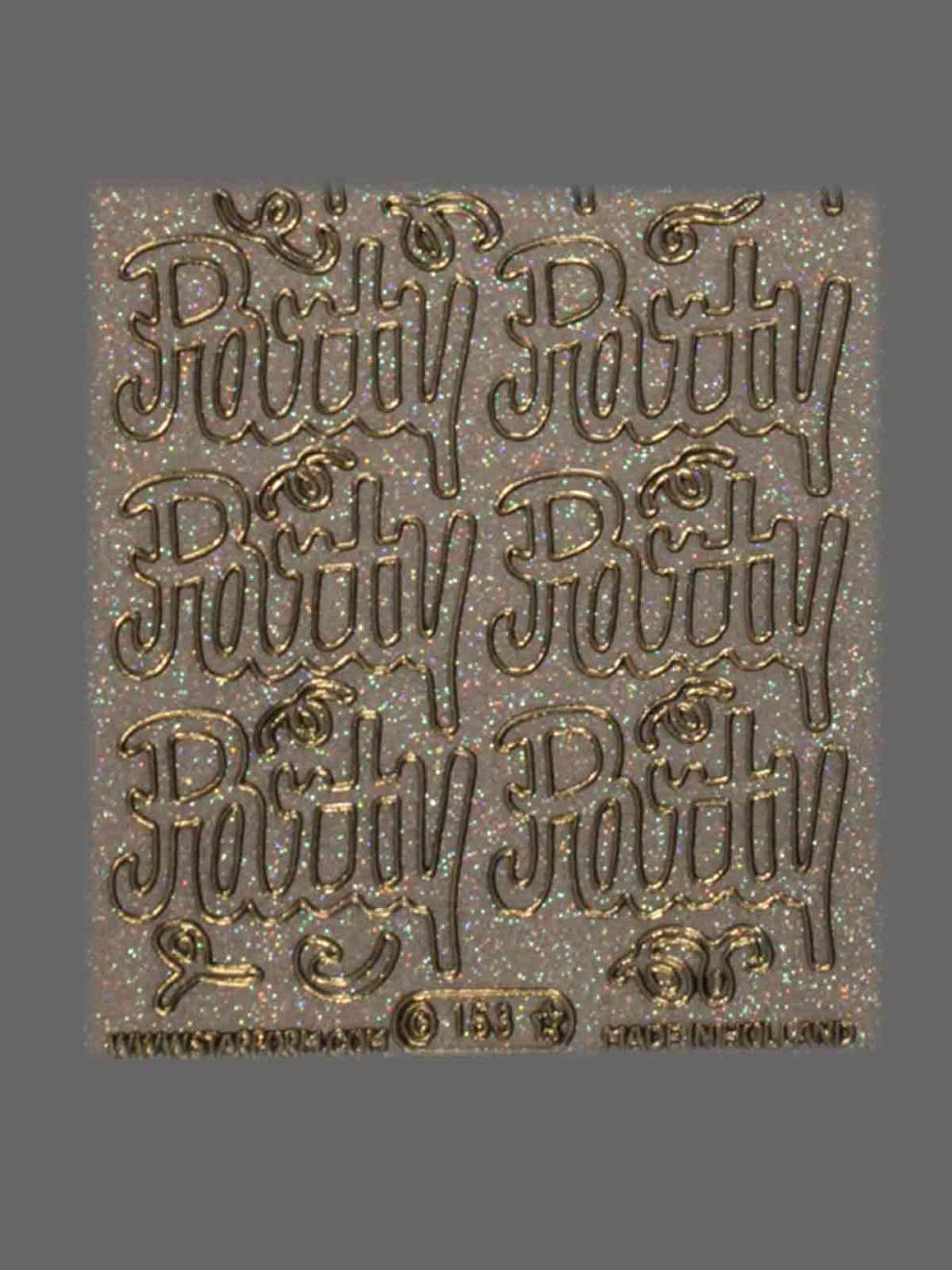 Bild Sticker Party transparent gold glitzernd  Starform 153