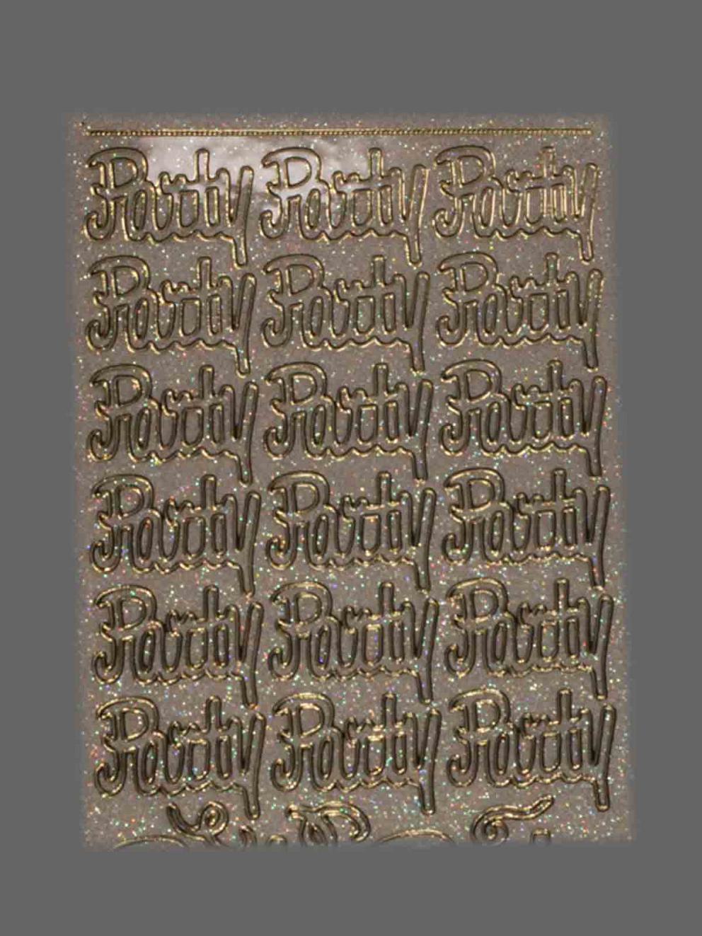 Bild Sticker Party transparent gold glitzernd  Starform 153
