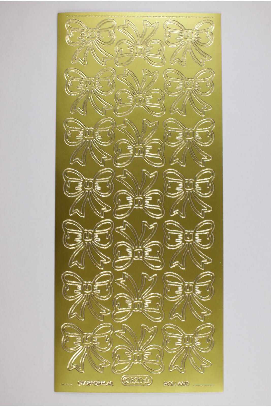 Bild Aufkleber Schleifen gold Starform 820