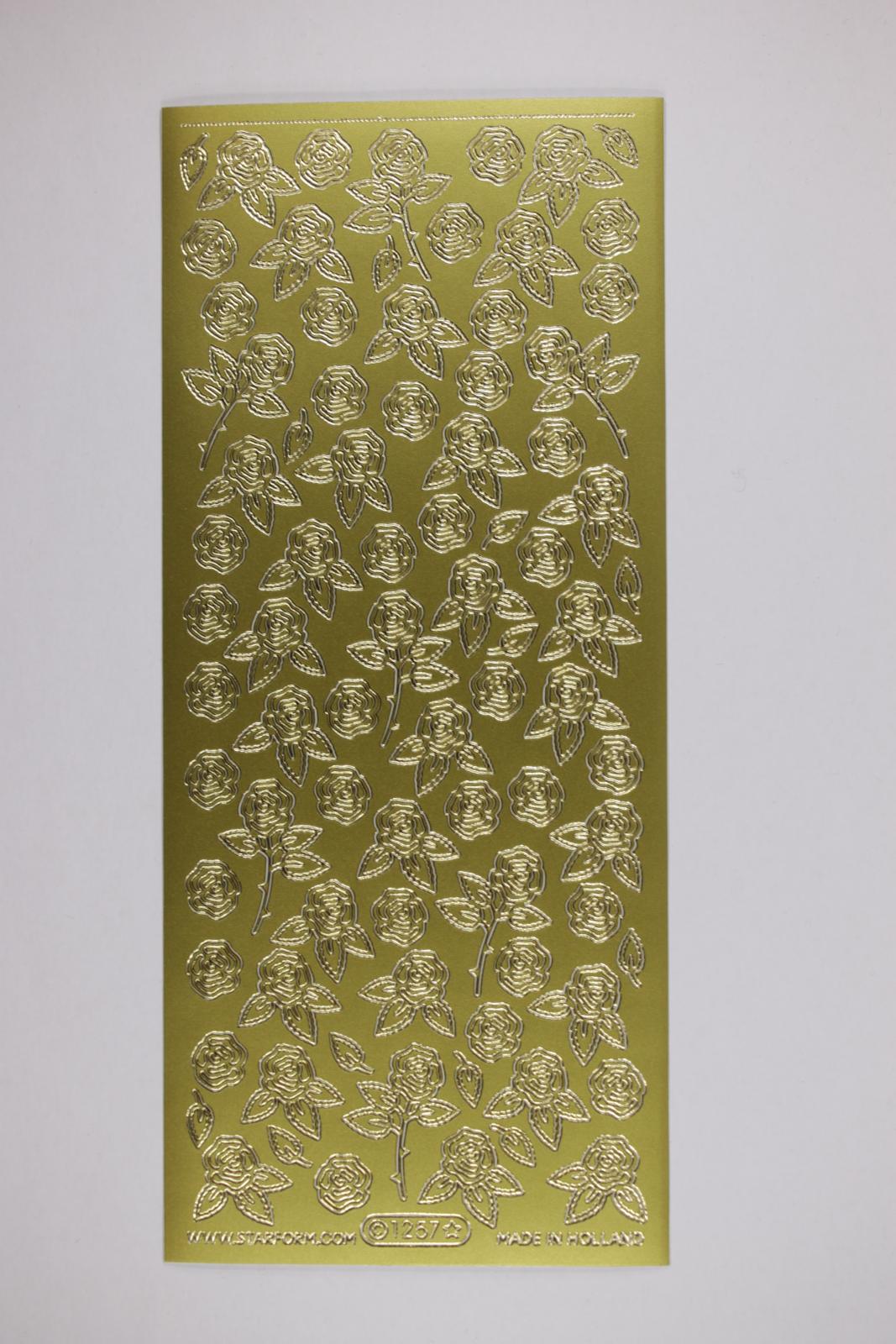 Bild Aufkleber Rosen gold Starform 1257