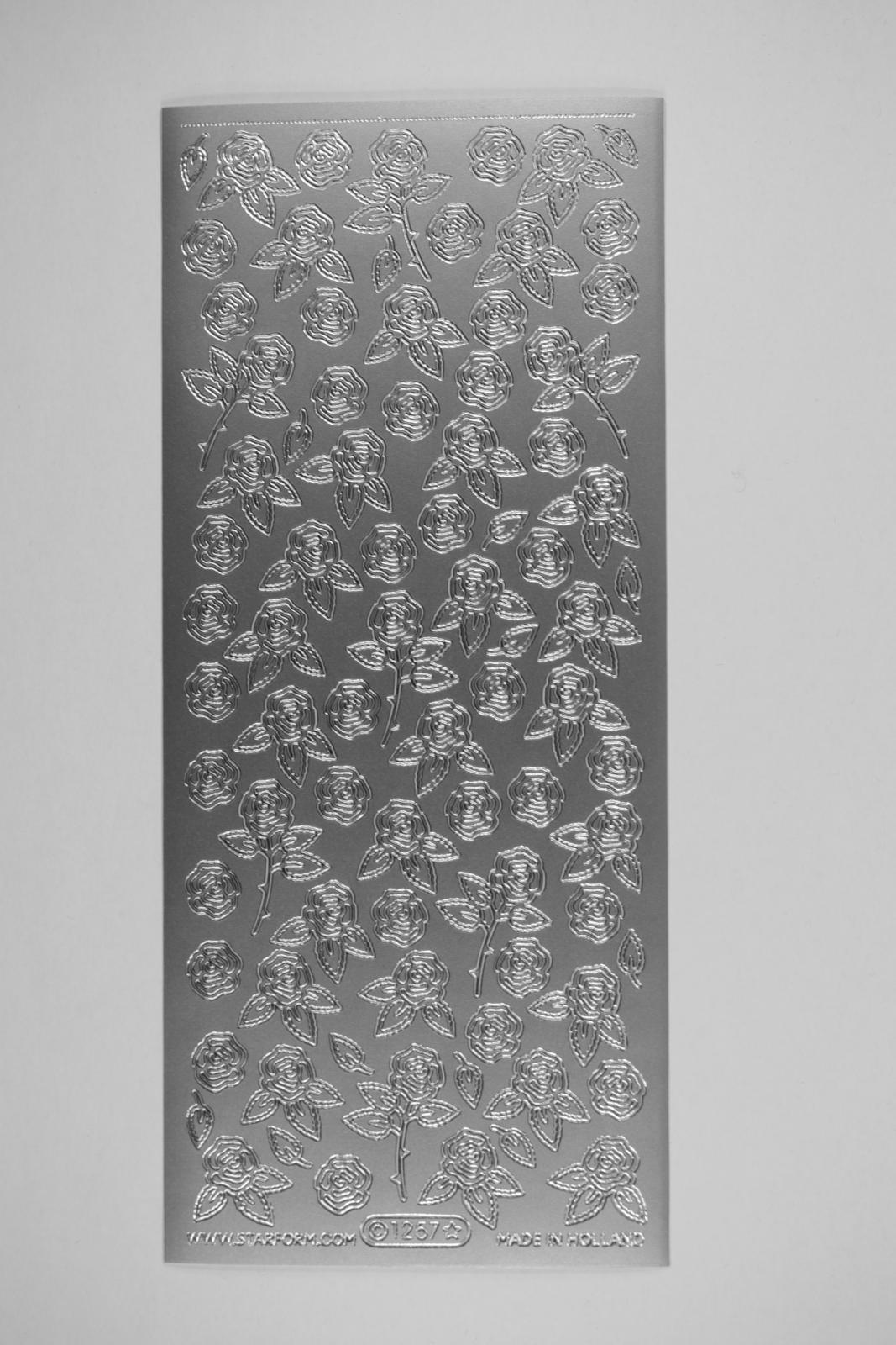 Bild Aufkleber Rosen silber Starform 1257