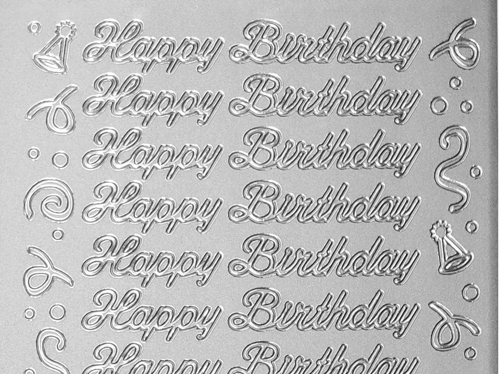 Bild Aufkleber Happy Birthday silber Starform 399