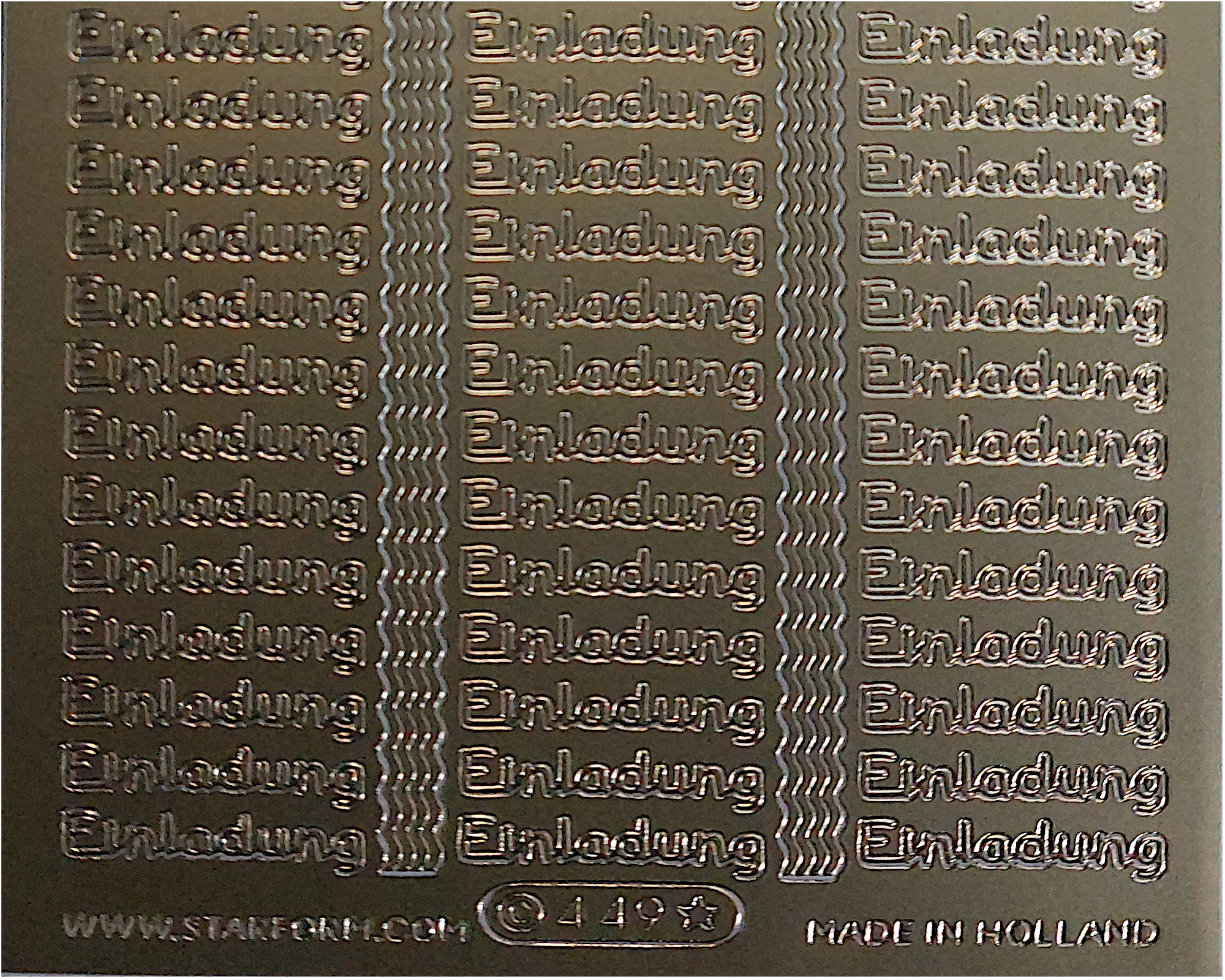 Bild Aufkleber Einladung gold Starform 449