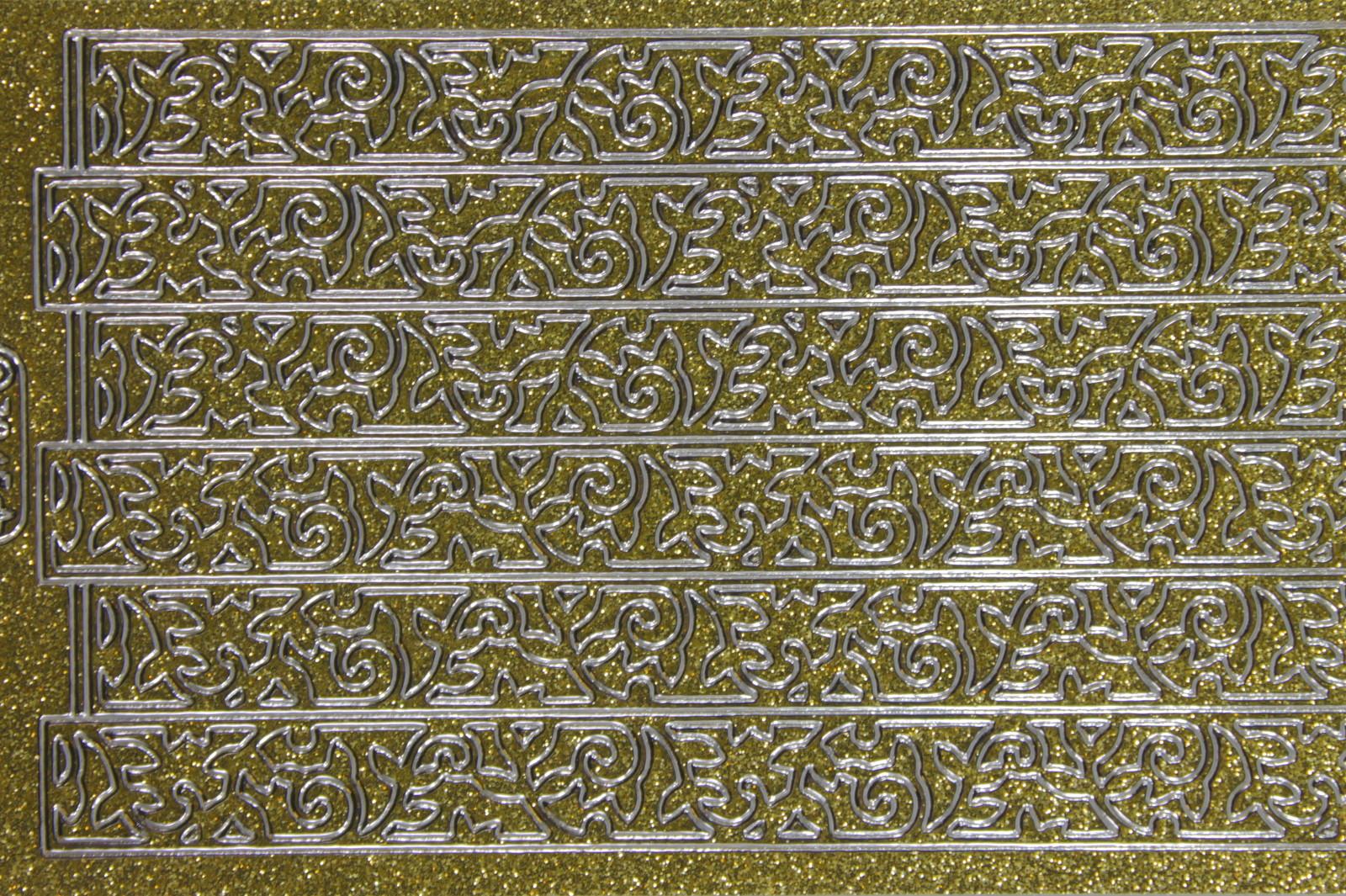 Bild Aufkleber Blumengirlande gold/silber glitzernd Starform 7045