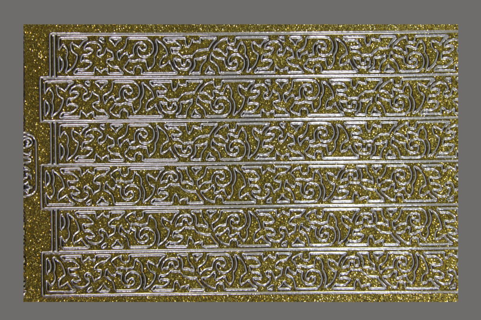Bild Aufkleber Blumengirlande gold silber glitzernd Starform 7045