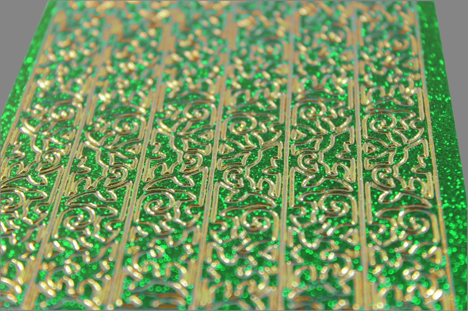 Bild Aufkleber Blumengirlande grün glitzernd Starform 7045