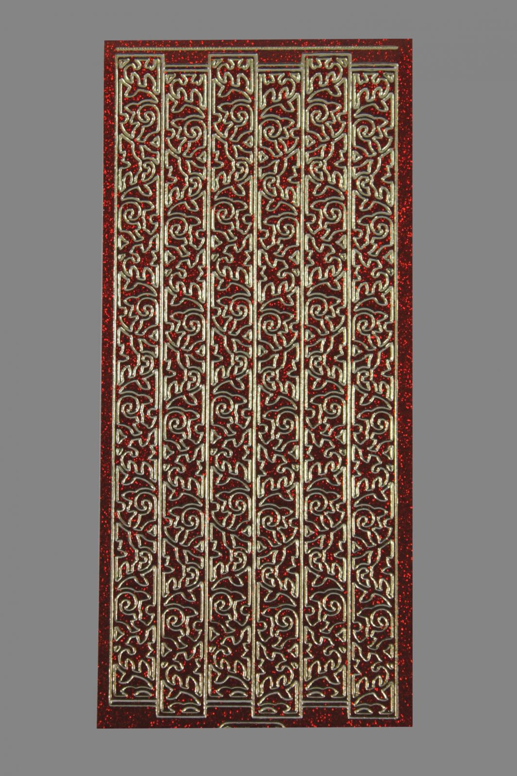 Bild Aufkleber Blumengirlande rot glitzernd Starform 7045