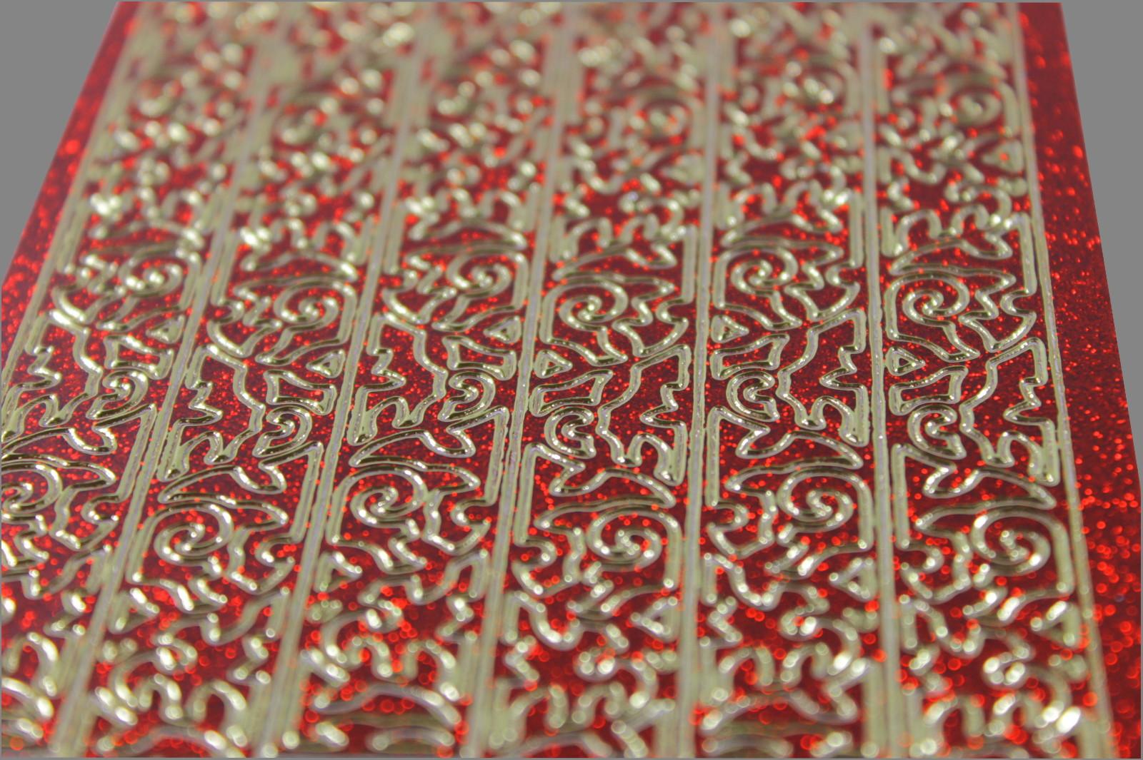 Bild Aufkleber Blumengirlande rot glitzernd Starform 7045