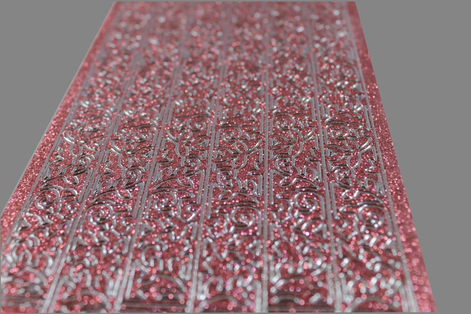 Bild Aufkleber Blumengirlande rosa glitzernd Starform 7045