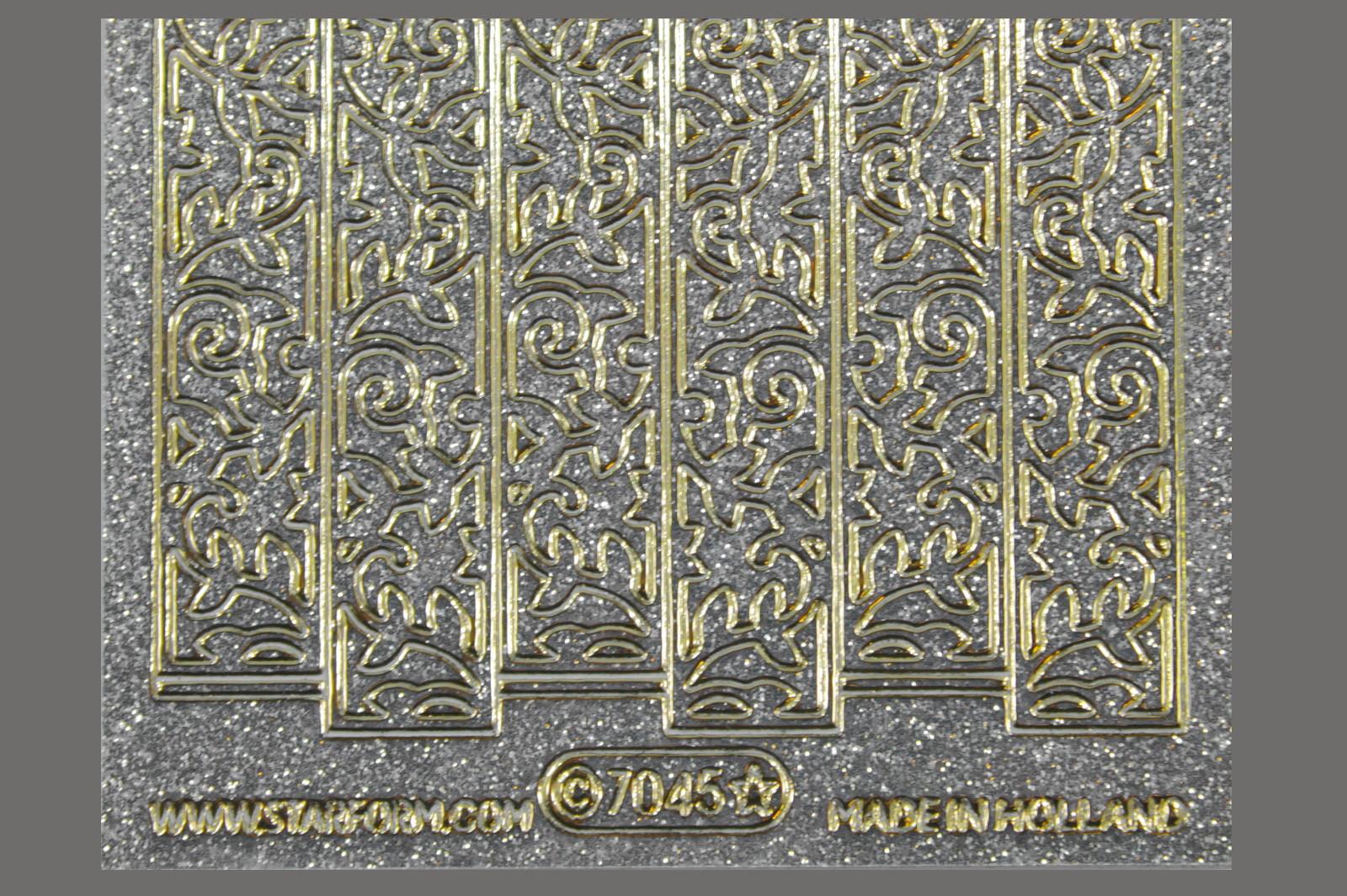 Bild Aufkleber Blumengirlande silber/gold glitzernd Starform 7045