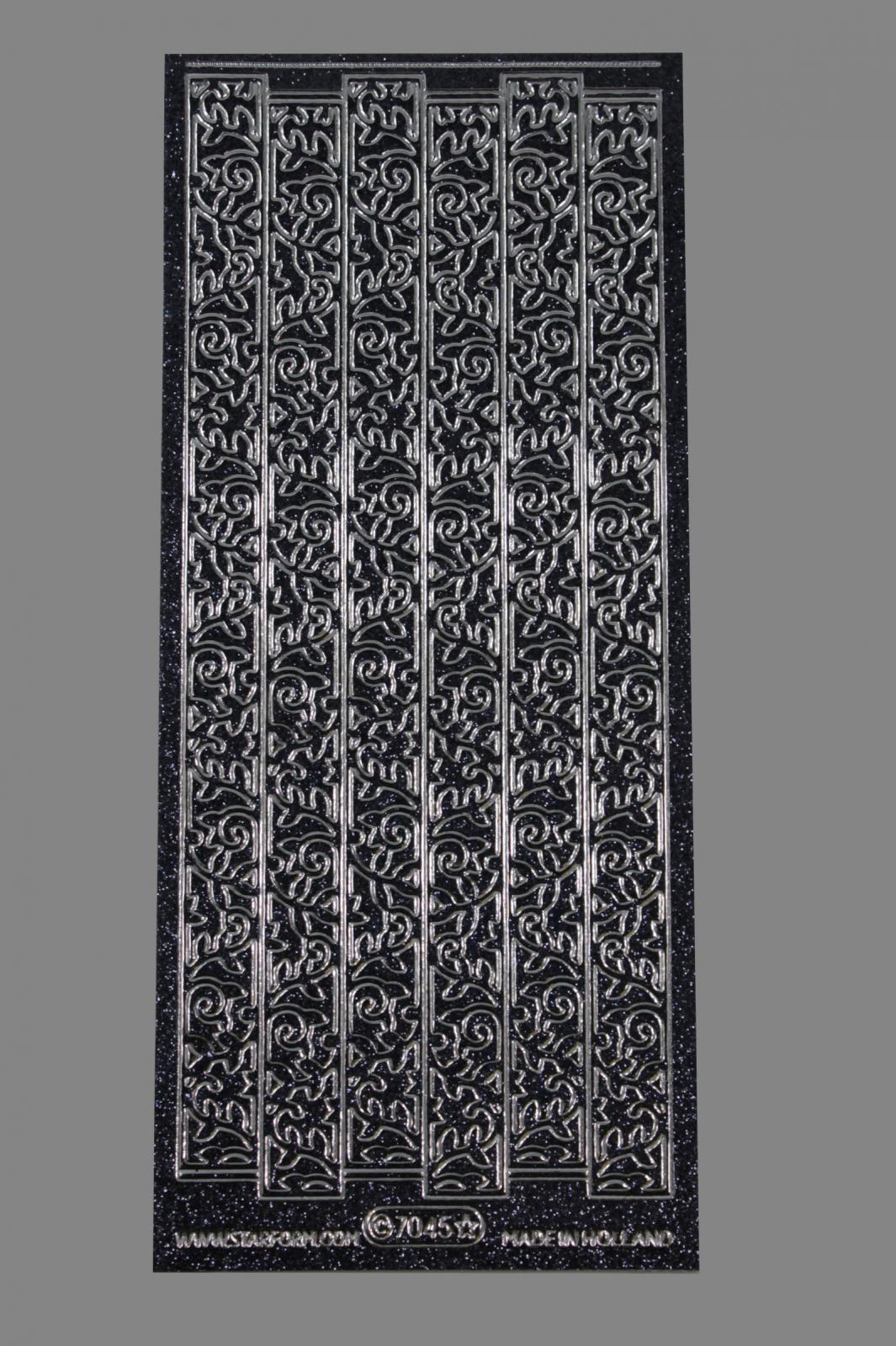 Bild Aufkleber Blumengirlande schwarz glitzernd Starform 7045