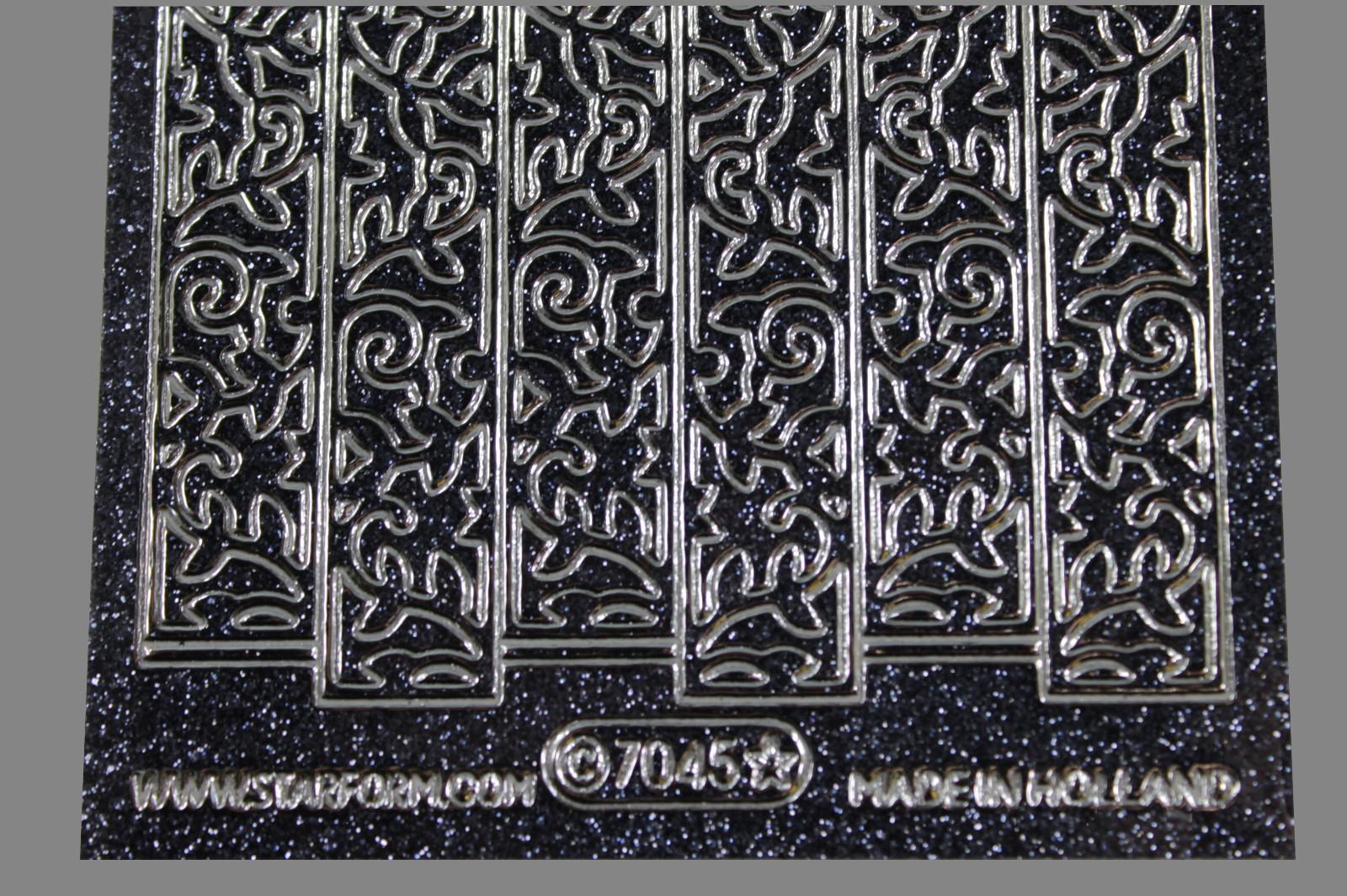 Bild Aufkleber Blumengirlande schwarz glitzernd Starform 7045