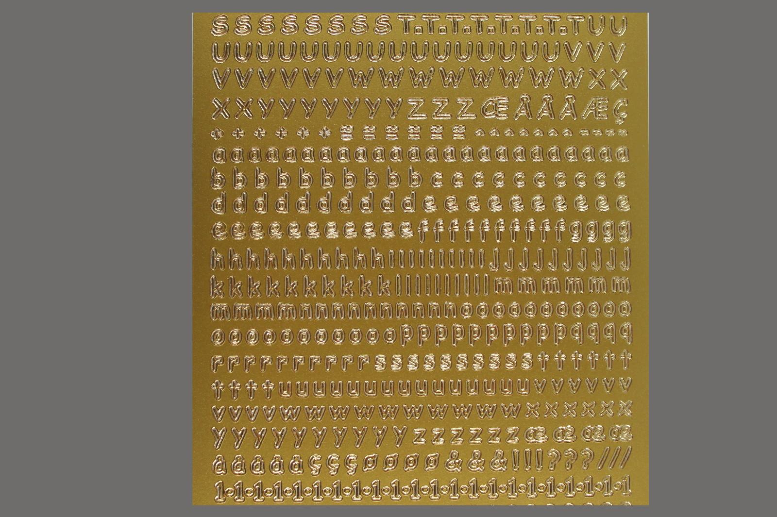 Bild Sticker Buchstaben/Zahlen 3-4mm gold Starform Nr. 1165