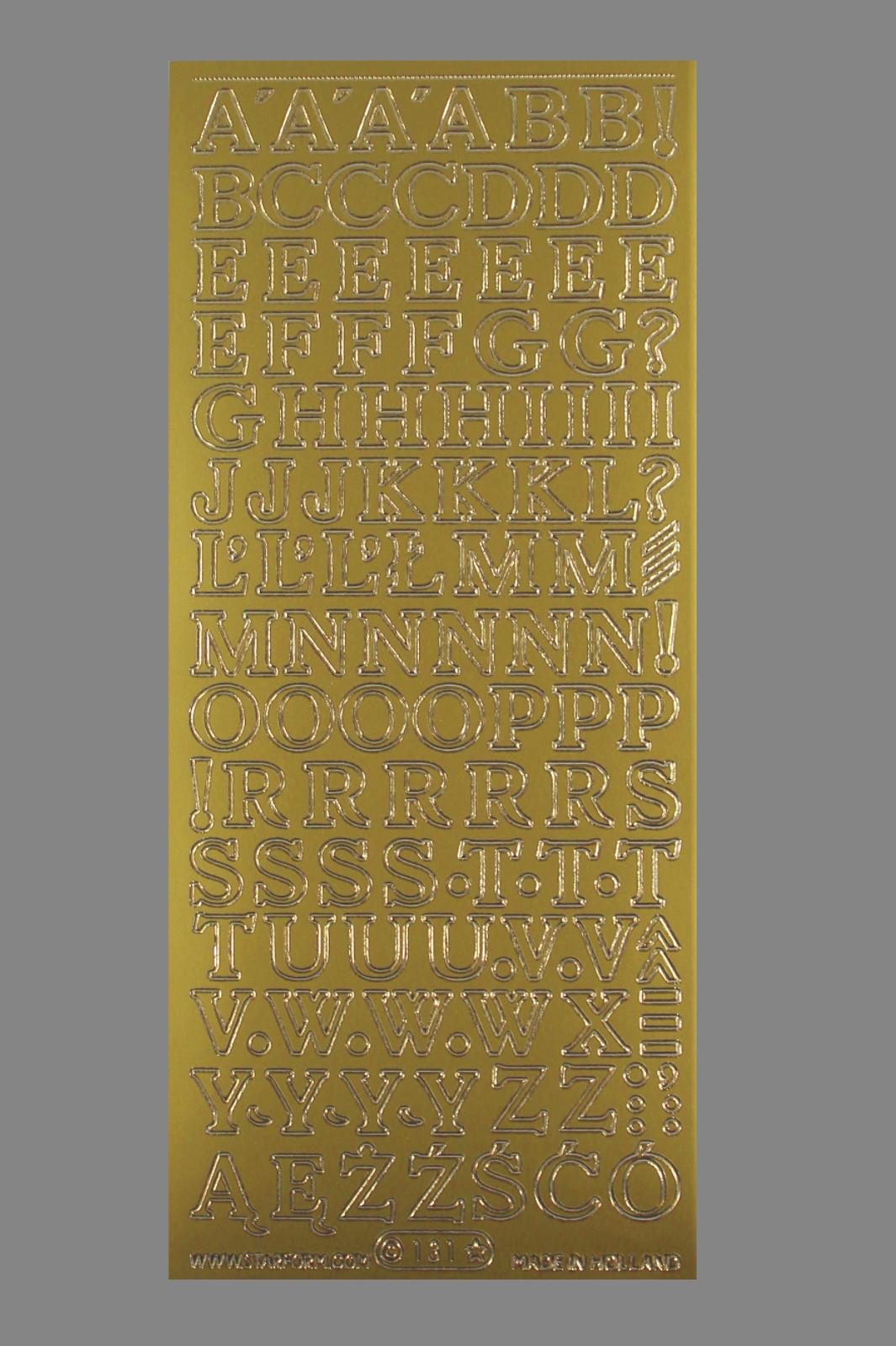 Bild Sticker Großbuchstaben 12mm gold Starform 131