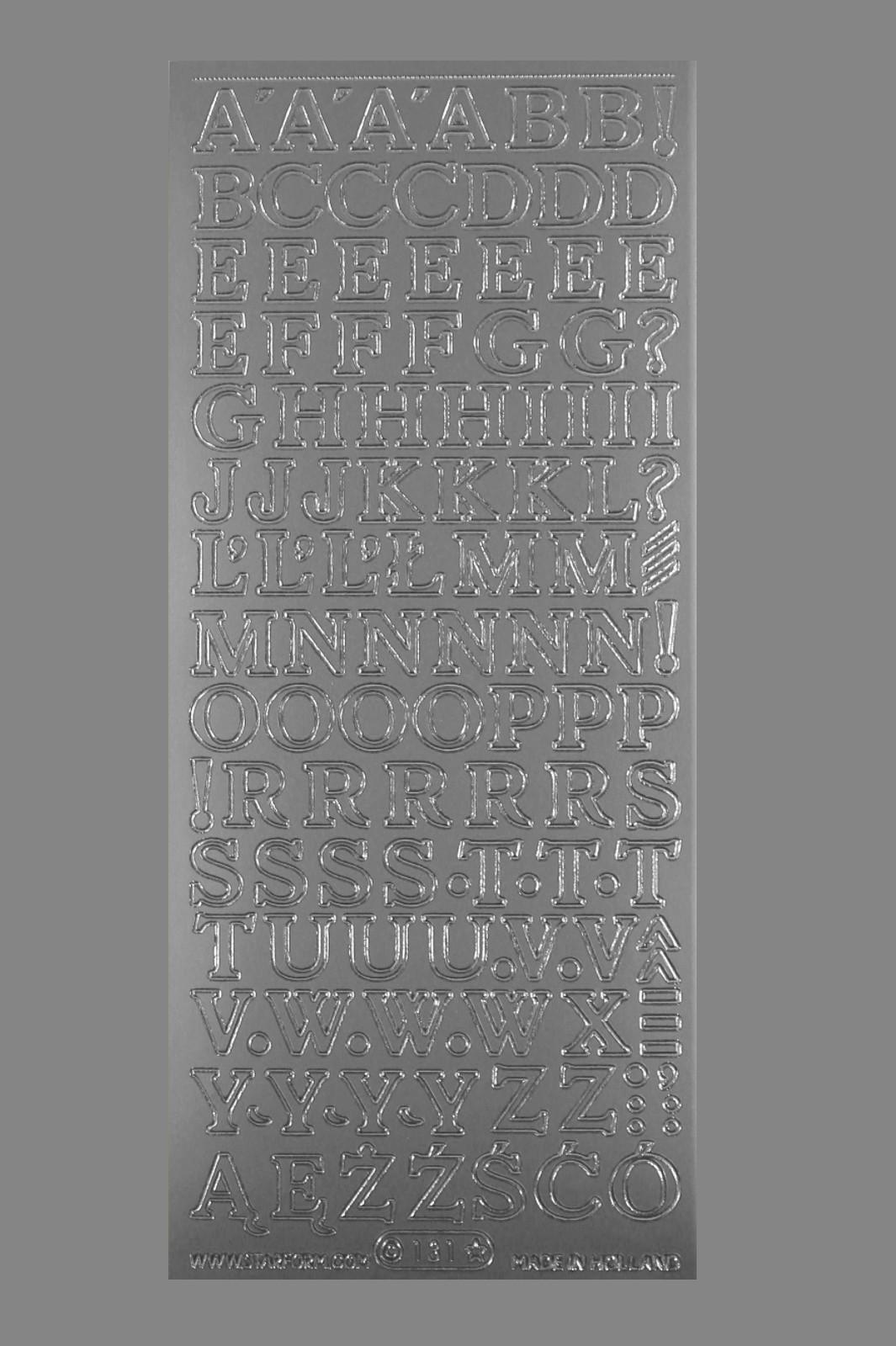 Bild Sticker Großbuchstaben 12mm silber Starform 131