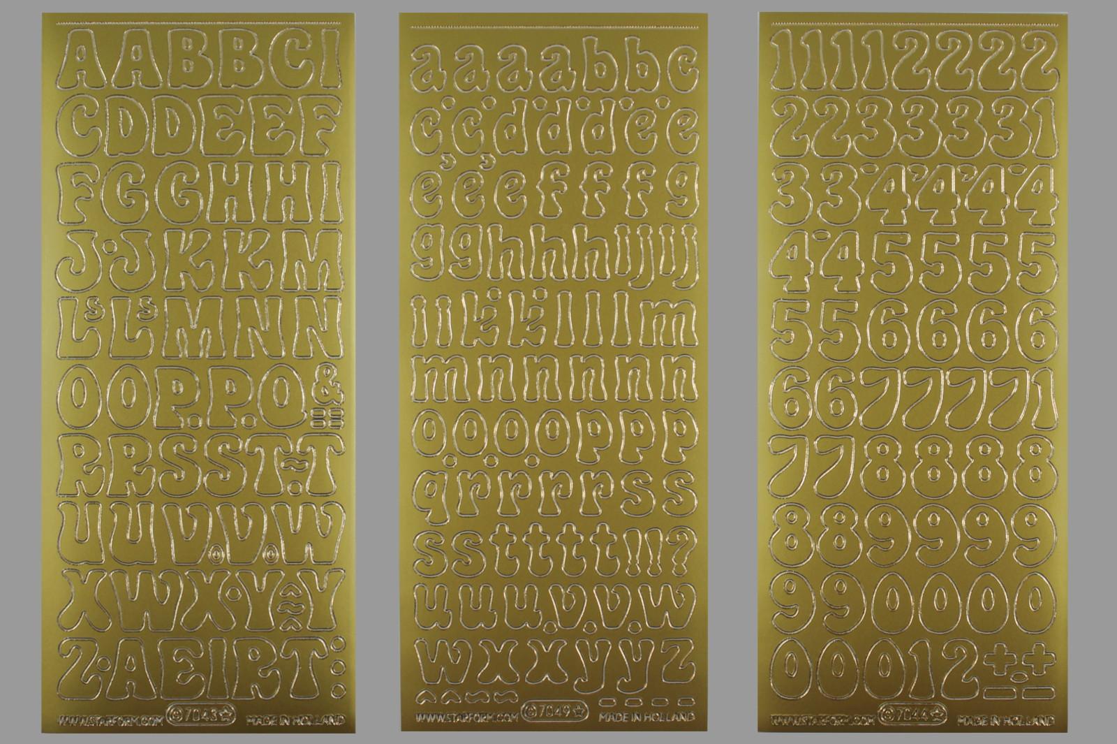 Bild Sticker Großbuchstaben 20 mm gold Starform 7043