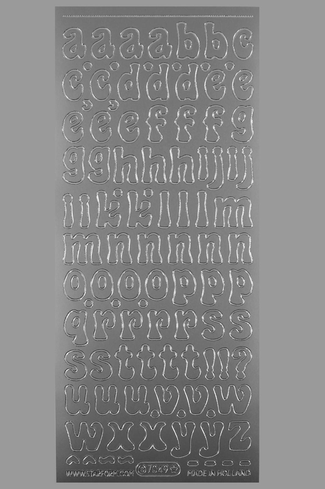 Bild Sticker Kleinbuchstaben 14- 18 mm silber Starform 7049