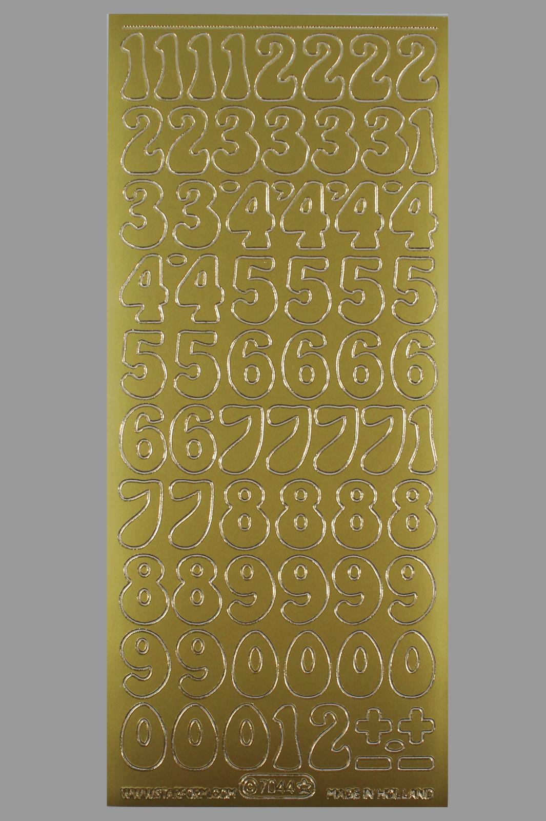 Bild Sticker Zahlen 20 mm Starform 7044 gold