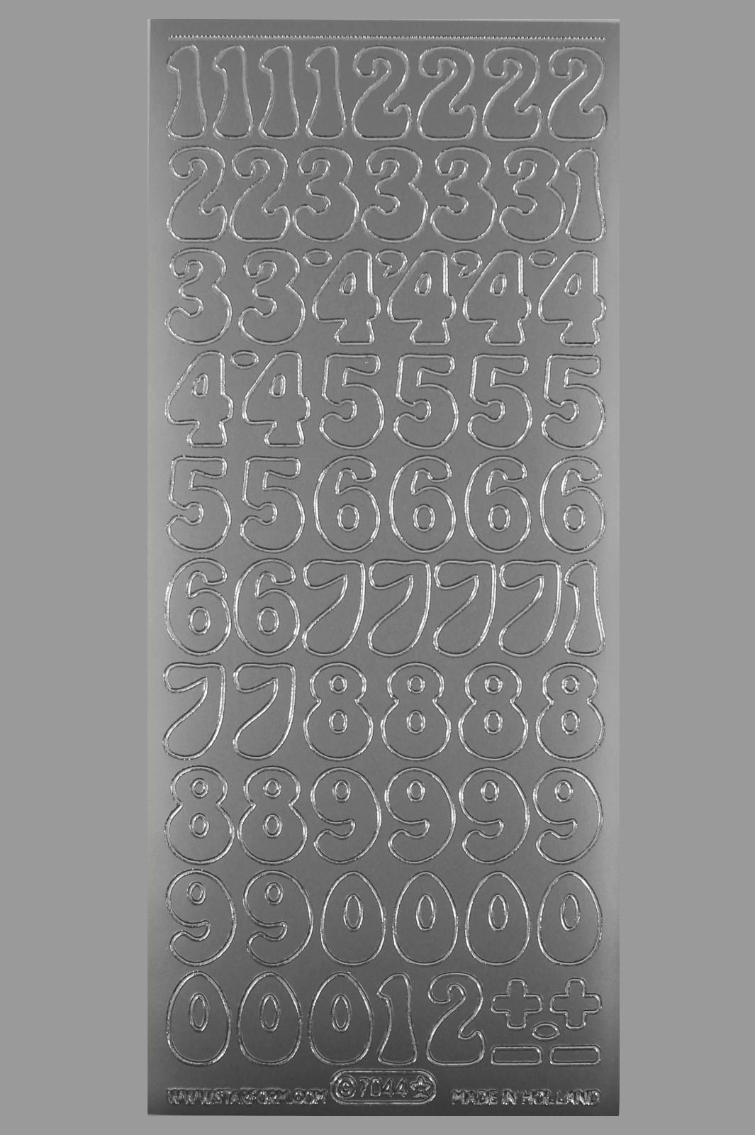 Bild Sticker Zahlen 20 mm Starform 7044 silber