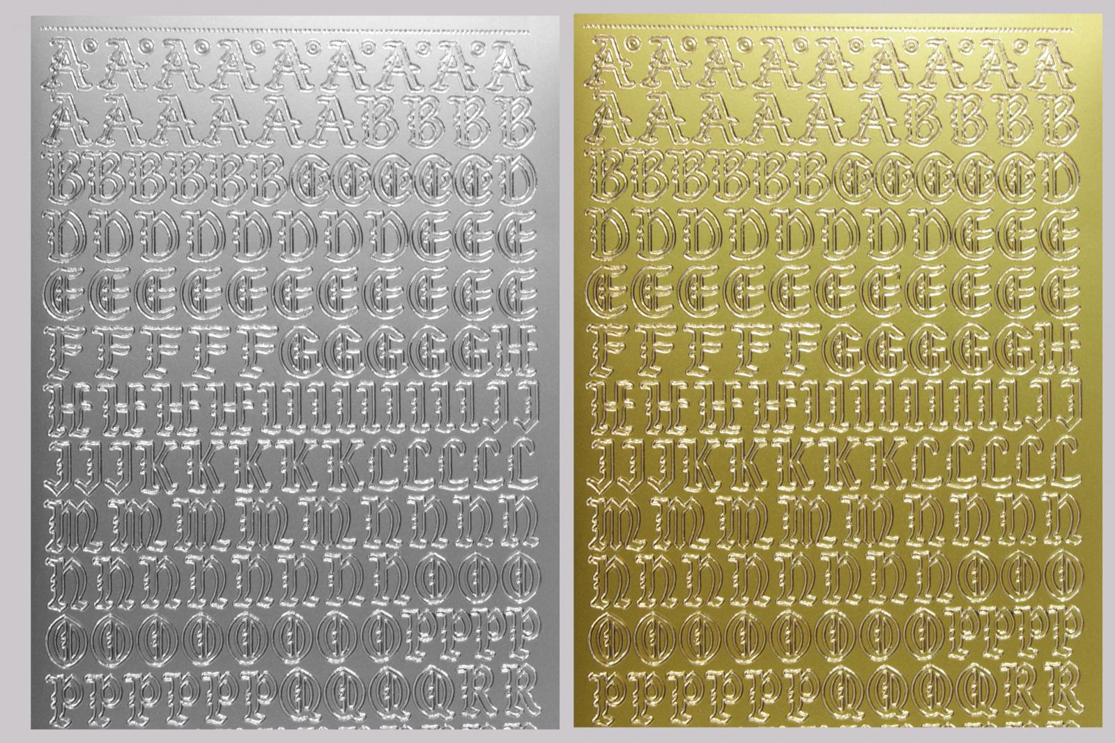 Bild Sticker Großbuchstaben gotisch Starform Nr. 1155 gold 